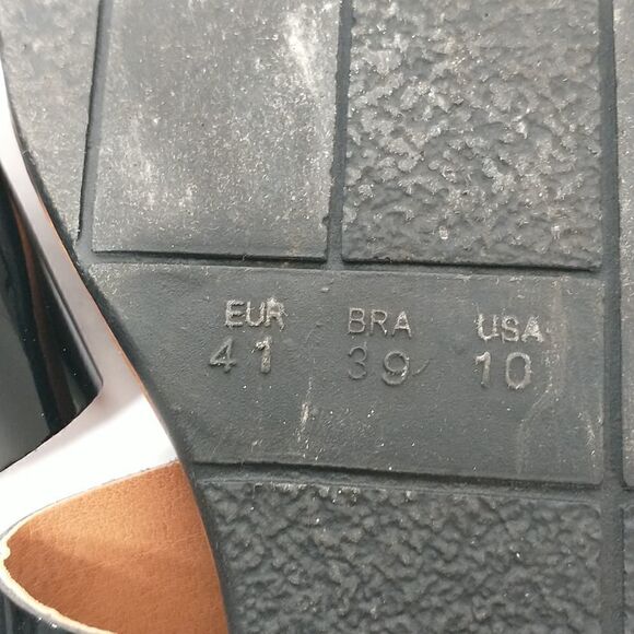 Florenzza Womens T-Strap Sandals Black Flat Heel Brazil EUR 41 US 10 - Picture 7 of 7